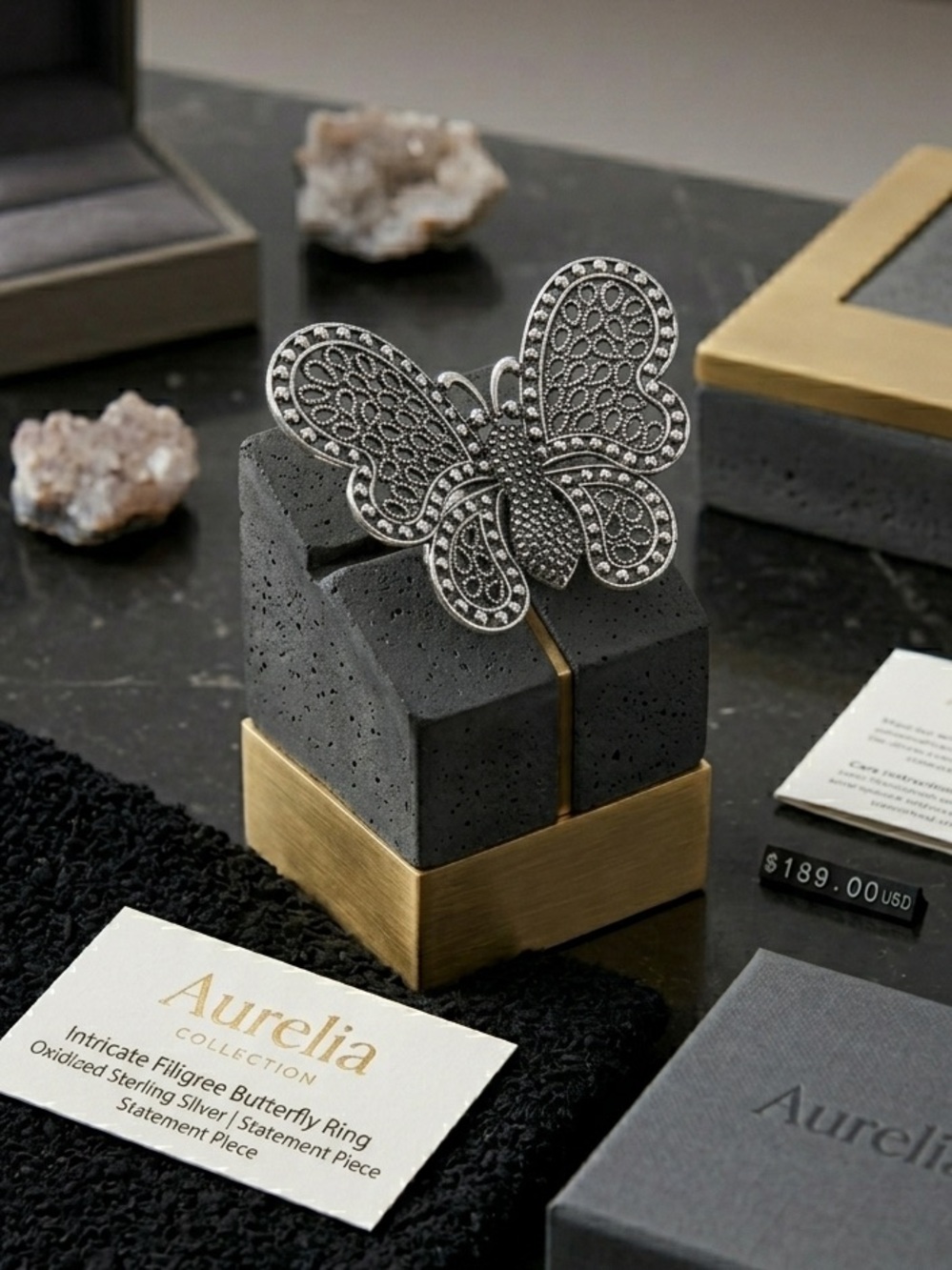 Filigree Butterfly Statement Ring